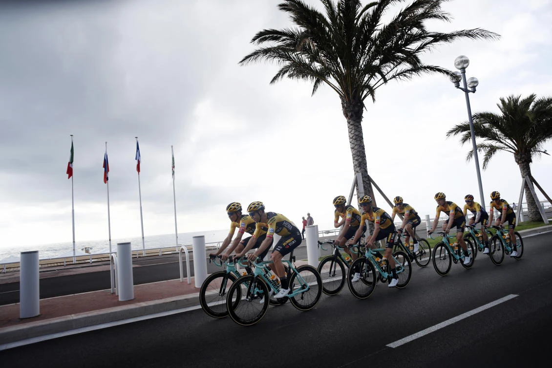 The Tour de France set off shrouded in uncertainty and riding in the face of the coronavirus pandemic and mounting infections in France. (AP)