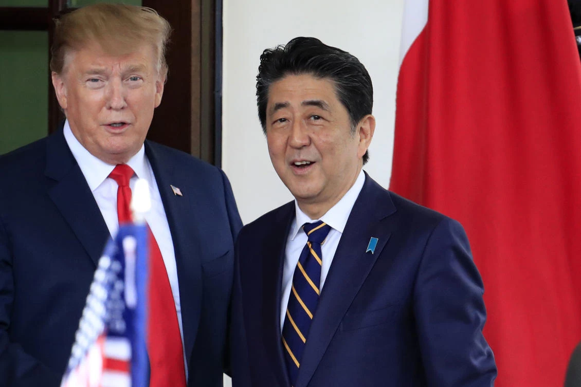 The two men spoke at length, and Trump told Abe he had done a “fantastic job.” (File/AP)