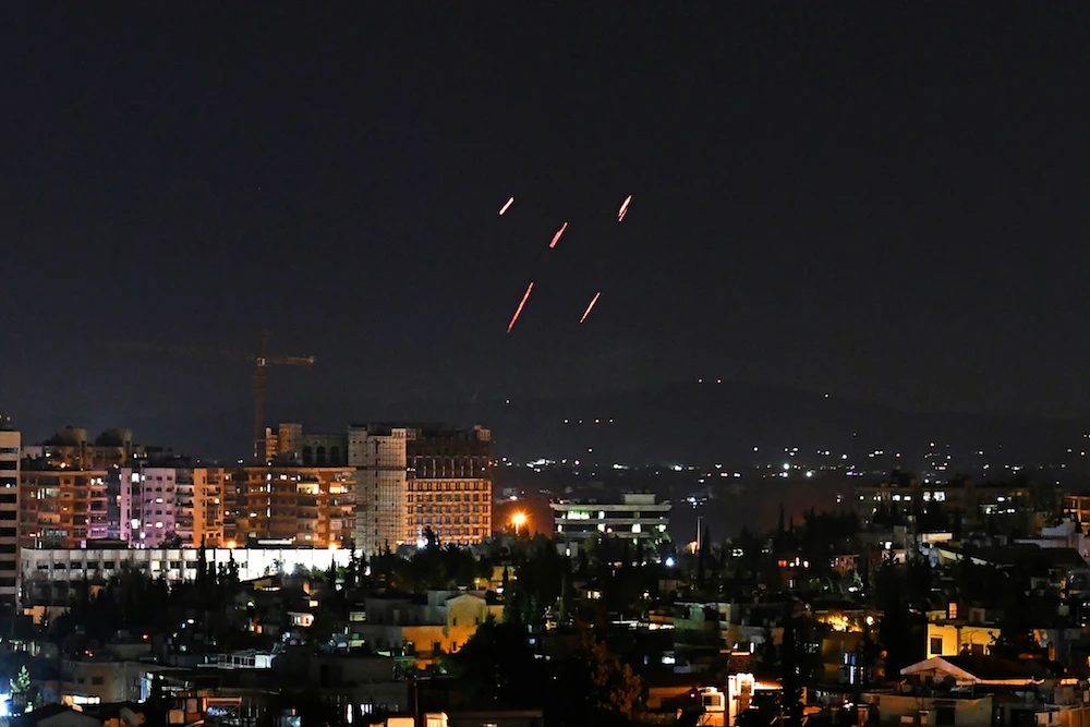 Syrian air defenses targeted Israeli missiles south of the capital Damascus. (File/AFP)