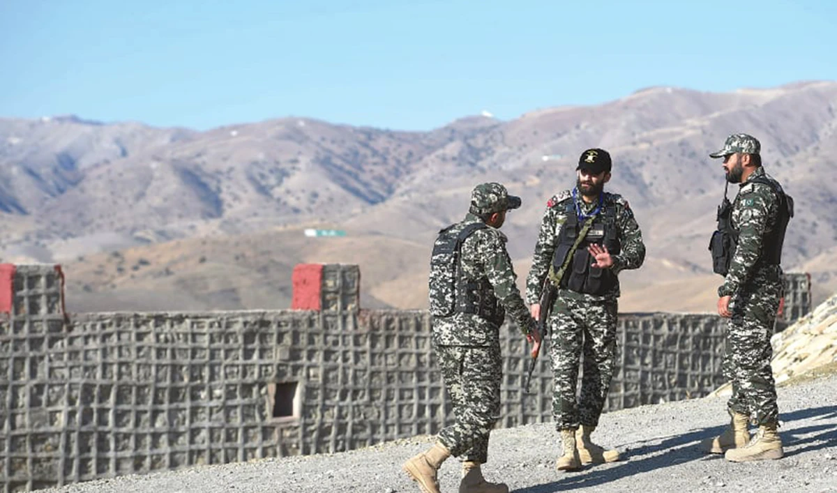 Pakistani soldiers stand guard near the Afghan border in Ghulam Khan, a village in North Waziristan. (AFP/File)