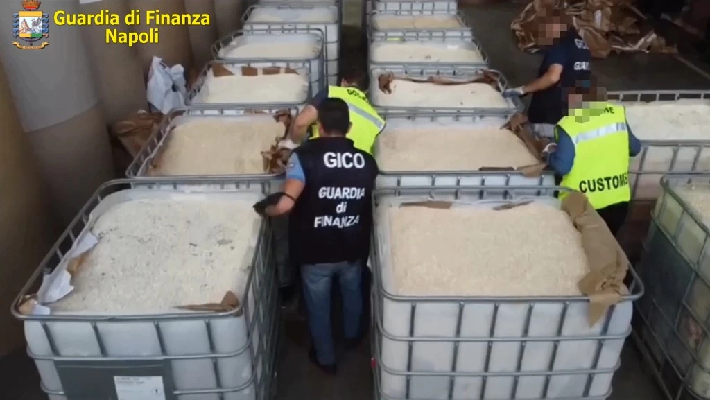 A record seizure of 14 tons of amphetamines, in the form of 84 million captagon tablets produced in Syria can be seen. (File/AFP)