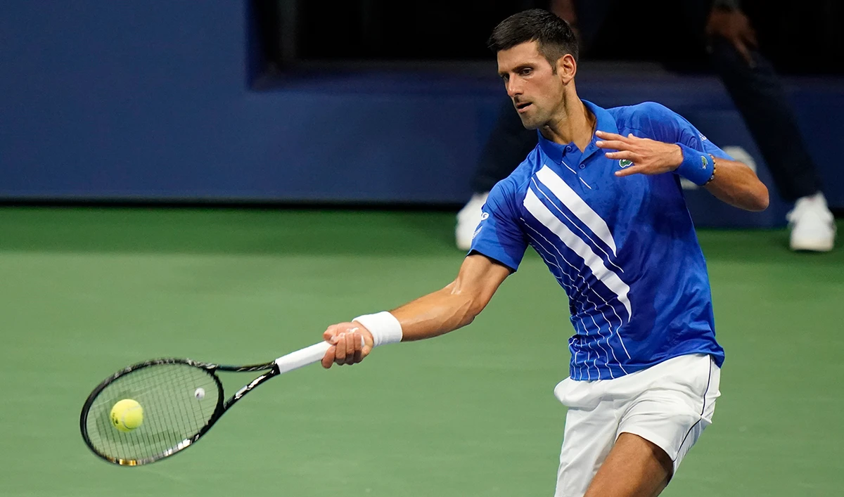 Novak Djokovic, of Serbia, during his first round match against Damir Dzumhur, of Bosnia and Herzegovina, in the US Open tennis championships. (AP)