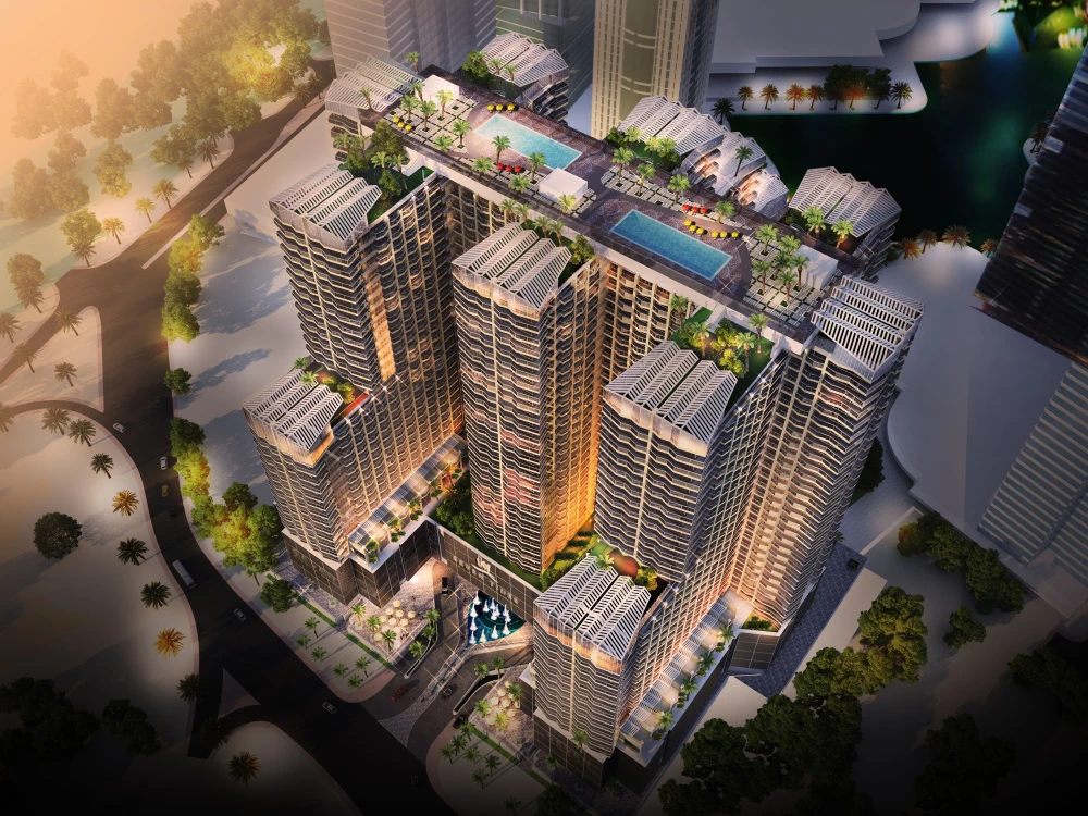 The Seven City JLT development in Jumeirah Lake Towers, Dubai, is made up of 2,744 units — with its residential element consisting of 2,617 studio, one-, two- and three-bedroom apartments, plus 78 hotel rooms.