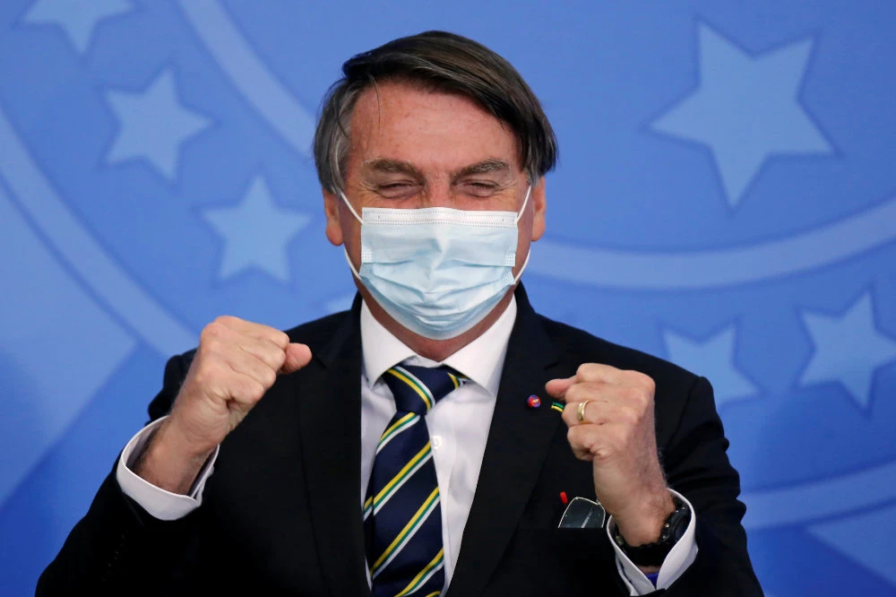 Brazil's President Jair Bolsonaro gestures during a ceremony at the Planalto Palace in Brasilia, Brazil on September 2, 2020. (REUTERS/Adriano Machado)
