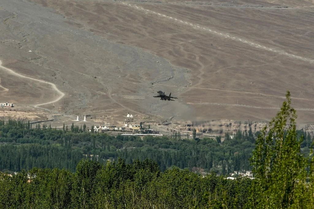 An Indian Air Force aircraft flies over the surroundings of Leh near the disputed border in the eastern Ladakh region on June 27, 2020. (AFP file photo)