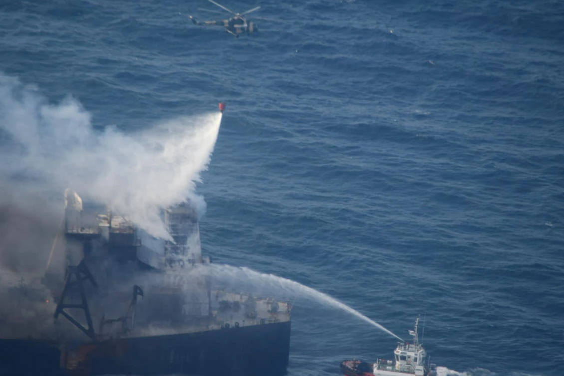 Fire on tanker off Sri Lanka under control, ship towed away