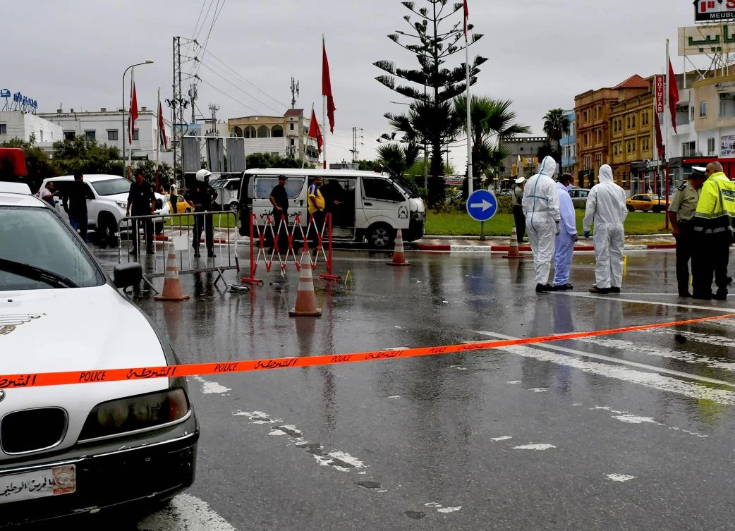 Forensic police investigate the site of an attack on Sept. 6, 2020, in Sousse, south of the capital Tunis. (AFP)
