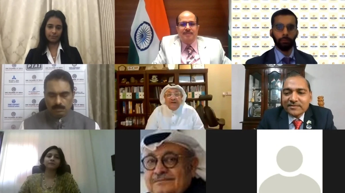 The Indian Embassy in Riyadh held a webinar on the “Impact of COVID-19 on the Bilateral Economic Relations of India and Saudi Arabia” on Wednesday. (Screenshot)