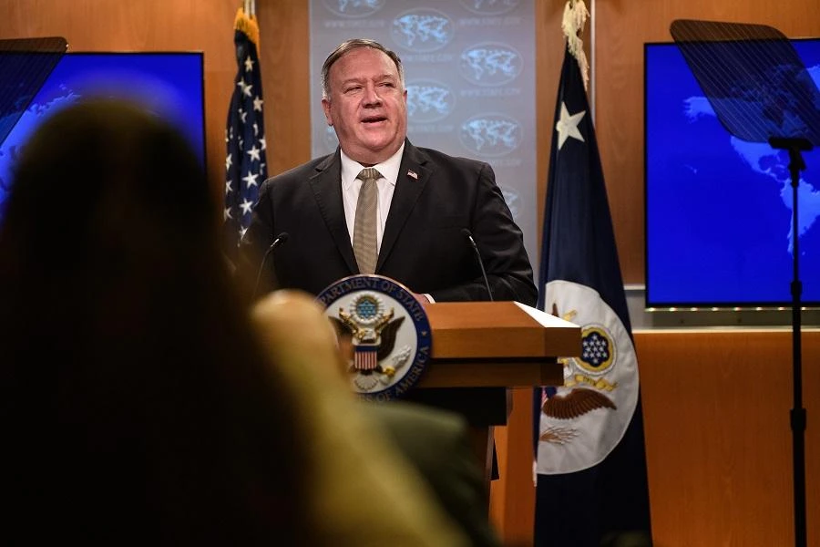 Pompeo made his comments en route to the Middle Eastern State of Qatar, where intra-Afghan negotiations are to begin Saturday. (File/AFP)
