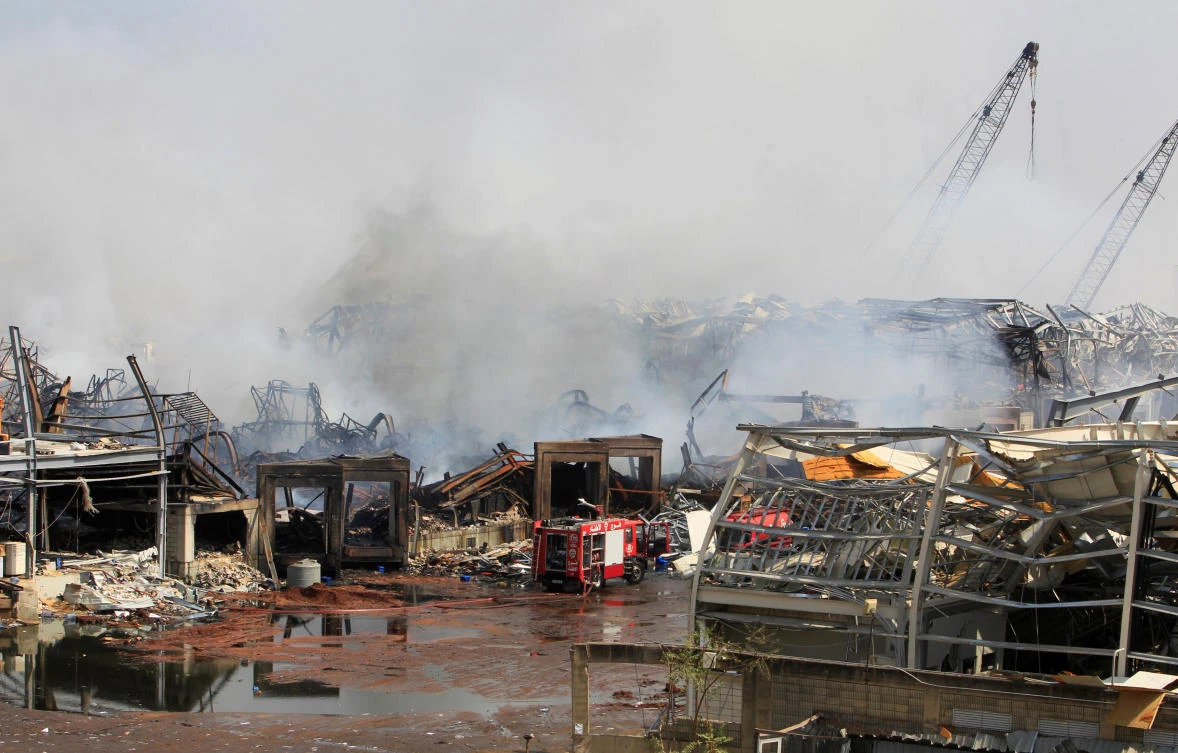 Smoke rises from the site of a fire that broke out at Beirut's port yesterday, Lebanon September 11, 2020. (Reuters)