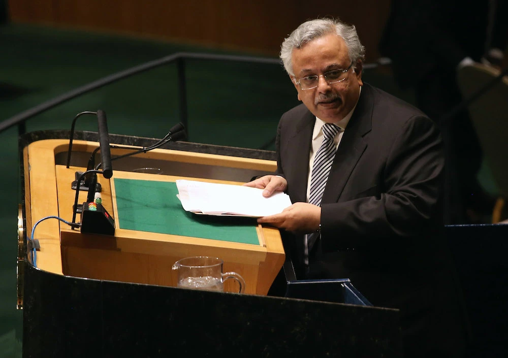 Saudi Arabia's permanent ambassador to the United Nations, Abdallah Al-Mouallimi, was speaking during a meeting with the UN secretary-general and representatives of G20 countries to discuss ways to provide the necessary financing for development during the COVID-19 period and beyond. (File/AFP)