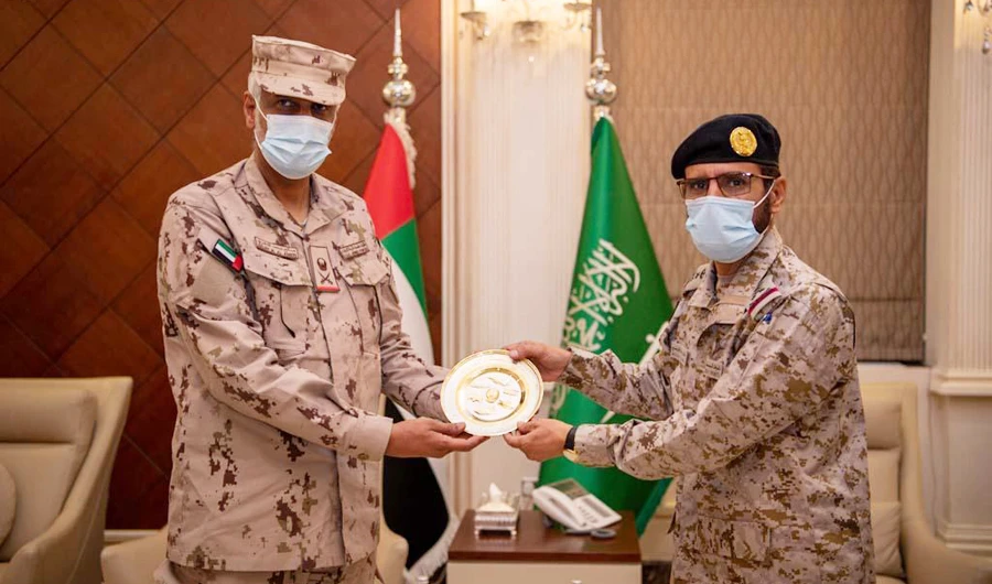 Top military officials review operations of the coalition forces in Yemen