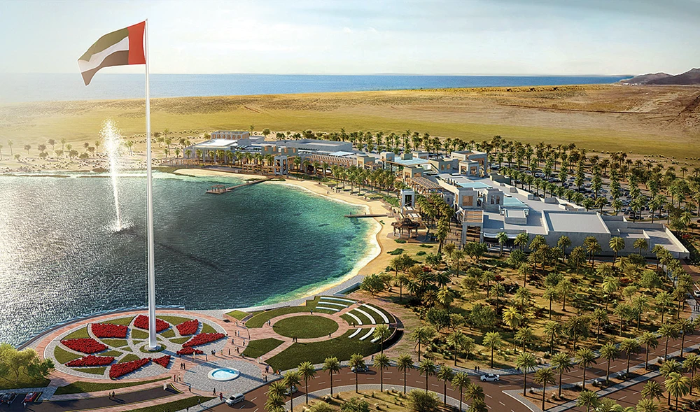 The 160 million dirham Kalba Waterfront boasts a magnificent view of a serene lagoon lined by mangroves and has a total built-up area of 17,000 square meters.