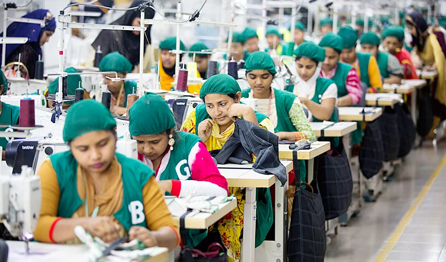 A garment factory in Dhamrai, near Dhaka, Bangladesh. After months of decline in garment exports, Bangladesh’s economy appears to be in recovery. (AP)