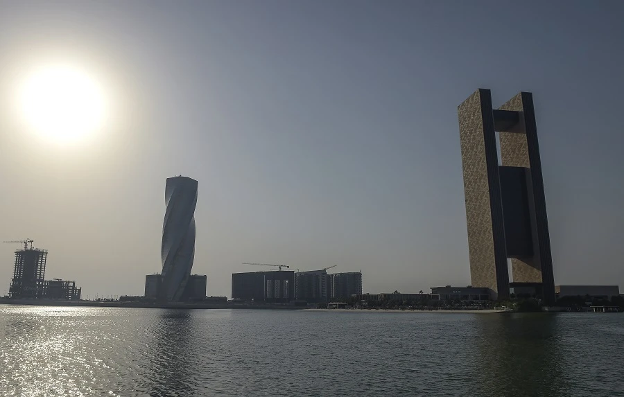 This picture taken on June 25, 2019 shows a general view of the Four Seasons Hotel (R) in the Bahraini capital Manama, where the "Peace to Prosperity" workshop is taking place. (File/AFP)