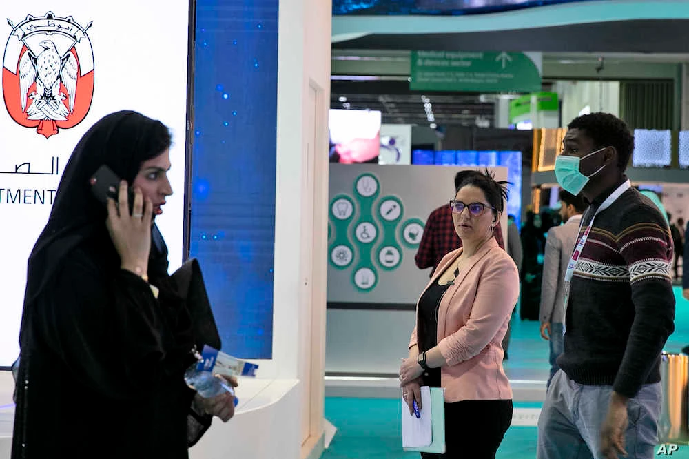 A man wears a mask as he visits an exhibition in Dubai, UAE. (File/AP)