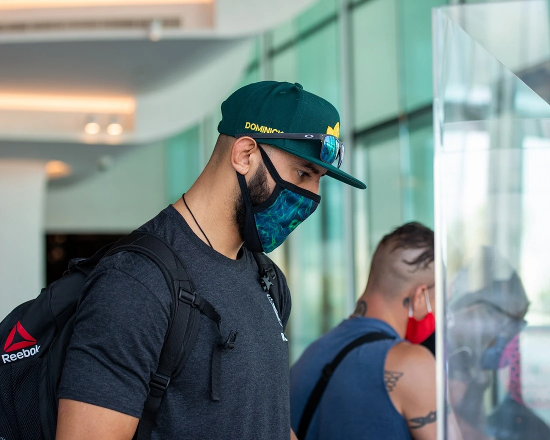 Dominick Reyes checks in for the Return to UFC Fight Island. (UFC)