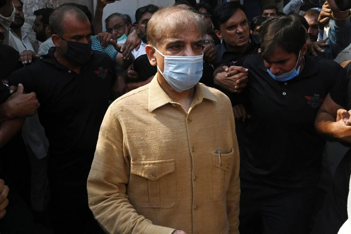 Shahbaz Sharif of the Pakistan Muslim League party, and brother of three-term prime minister Nawaz, was arrested at court following the bail denial. (AFP)