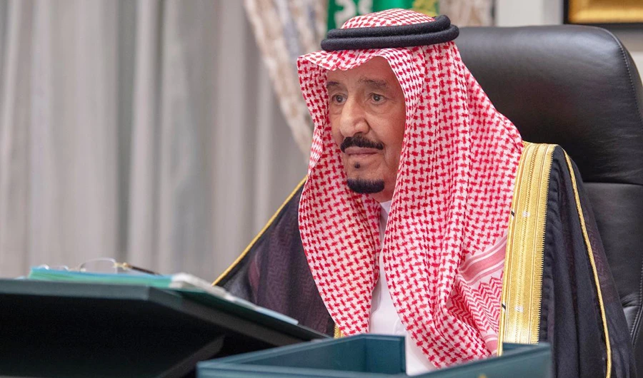 King Salman chairs the virtual meeting. (SPA)