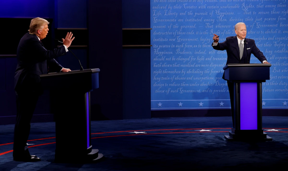 Trump and Biden participate in their first presidential campaign debate held at Case Western Reserve University in Cleveland, Ohio. (File/Reuters)