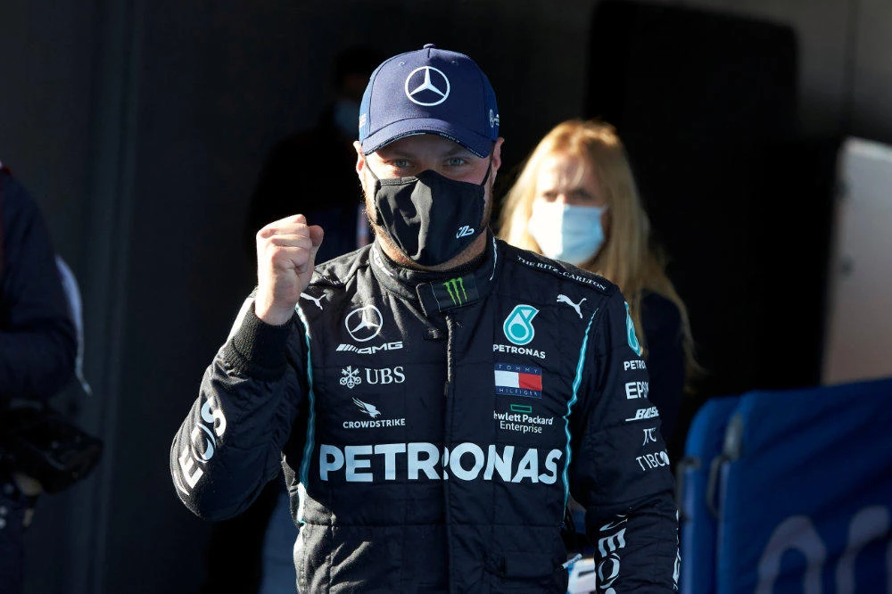 ’Spot on’ Bottas edges Hamilton to take pole at Eifel GP