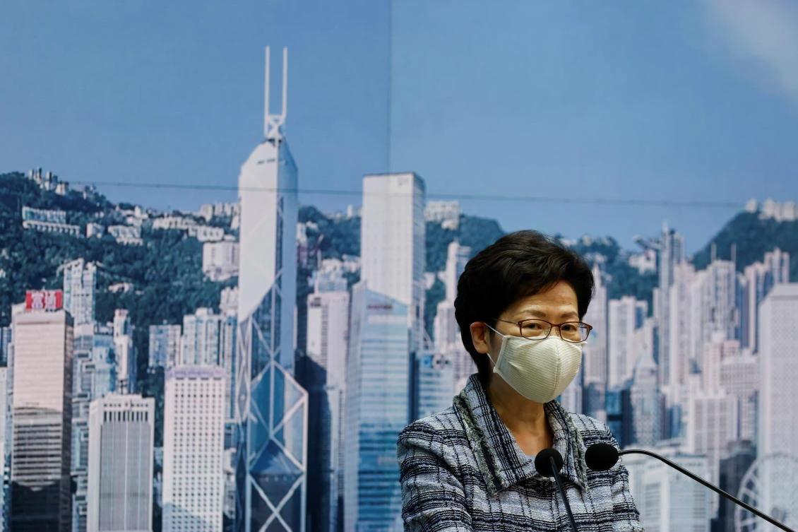 Carrie Lam was postponing the address after submitting several proposed measures to Beijing seeking their support to help boost Hong Kong’s economy. (Reuters)
