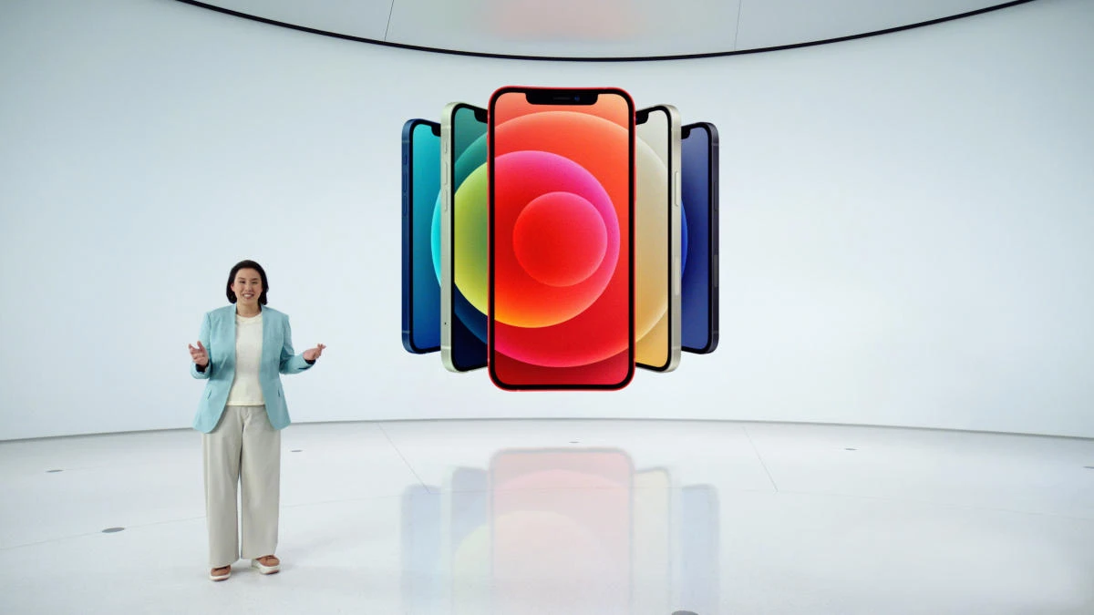 Apple’s vice president of iPhone Product Marketing Kaiann Drance unveils the all-new iPhone 12 at a special event at Apple Park in Cupertino, California, US in a still image from video released October 13, 2020. (Apple via Reuters)