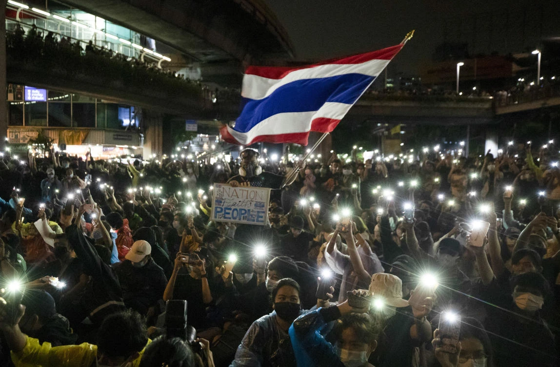 Prime Minister Prayuth Chan-ocha’s government has already issued a decree that bans public gatherings of more than four people in Bangkok. (AP)