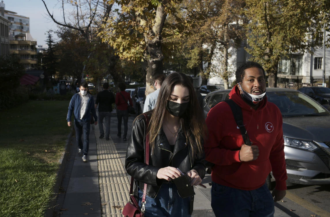 The Turkish government has since enforced measures such as social distancing and wearing masks, and has imposed fines on those who break rules. (AP)