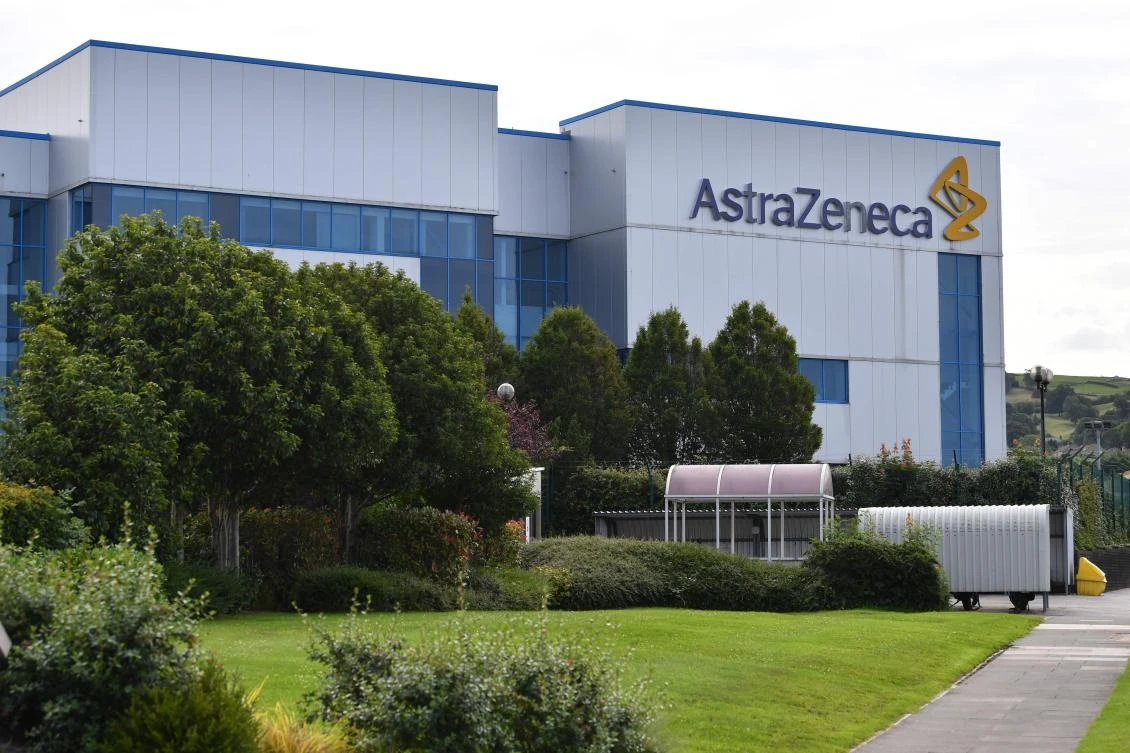 The offices of British-Swedish multinational pharmaceutical and biopharmaceutical company AstraZeneca PLC in Macclesfield, Cheshire, UK, July 21, 2020. (AFP)