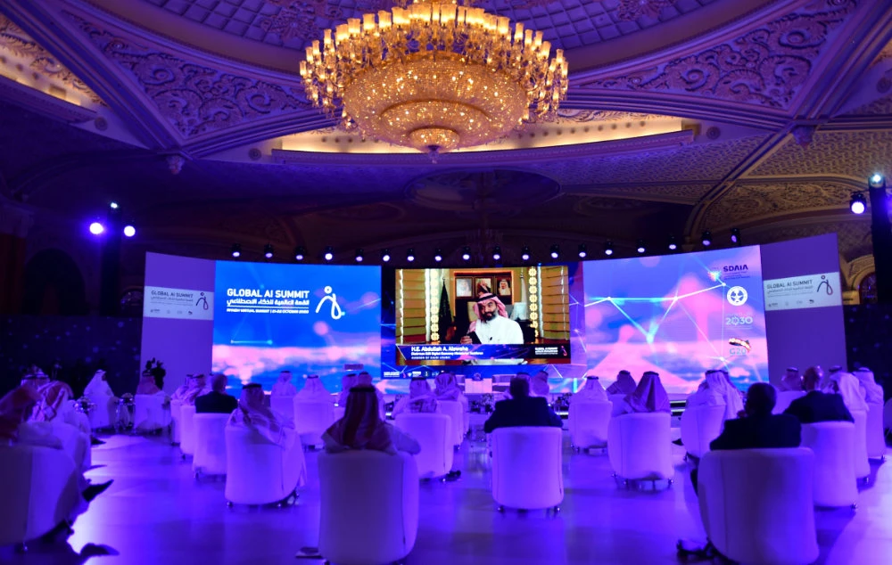Guests attend the Global AI 2020 Summit in the Saudi capital Riyadh this week. (AFP)