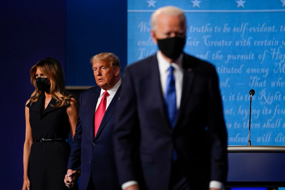 Joe Biden looked to take the advantage in the presidential race with a focus on foreign interference in US elections. (AP)