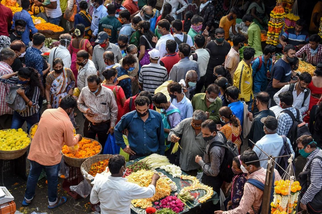 India is still adding more than 50,000 cases a day as the country prepares for a festival season when large crowds gather. (AFP)