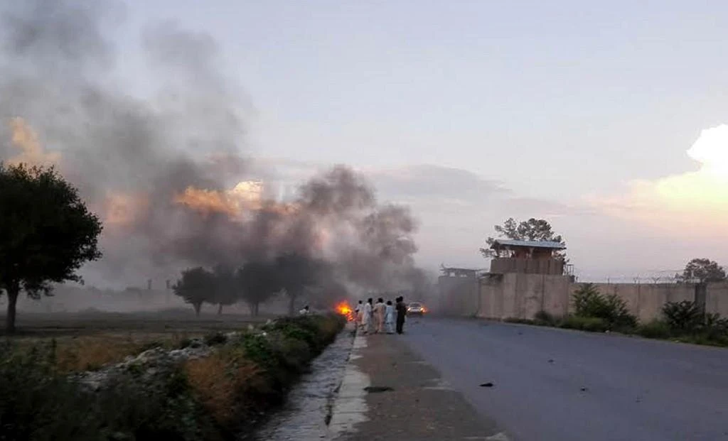 Taliban militants have been relentless in targeting Afghan government installations in eastern Khost province, such as this suicide car bomb attack on July 12, 2015. (AFP file photo)
