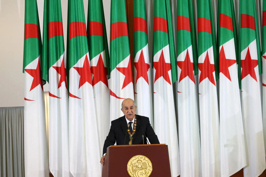 Algerian President Abdelmadjid Tebboune was transferred to Germany for specialist medical treatment Wednesday. (File/Reuters)