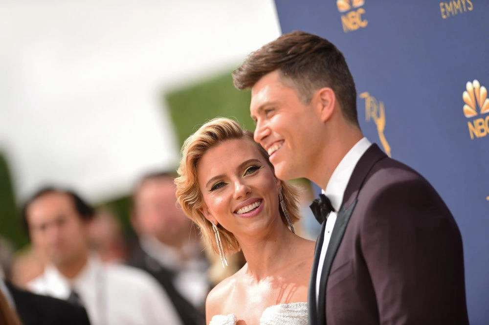 Scarlett Johansson and Colin Jost, shown in this September 17, 2018 photo, have tied the knot over the weekend and are now are officially married. (AFP file)