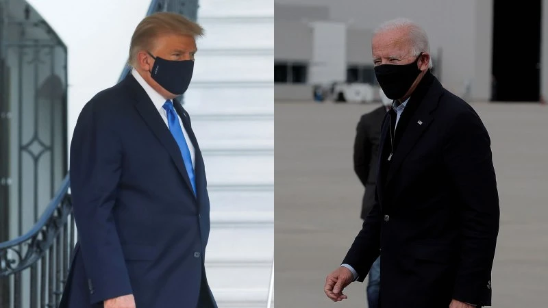 Donald Trump and Joe Biden take measures to deal with the omnipresent specter of COVID-19. (Reuters)