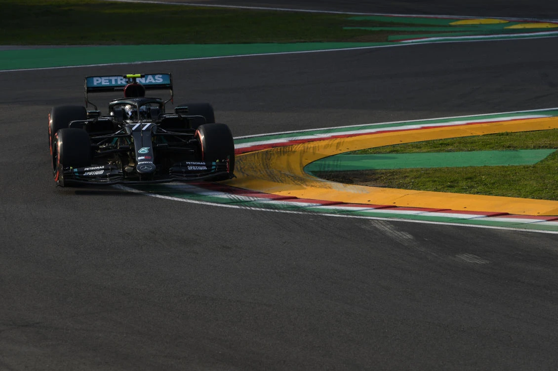 Valtteri Bottas on pole at Imola with Lewis Hamilton alongside
