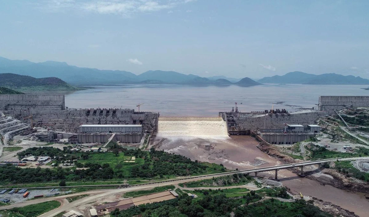 Grand Ethiopian Renaissance Dam on the Blue Nile River in Guba, north-west Ethiopia. (AFP)