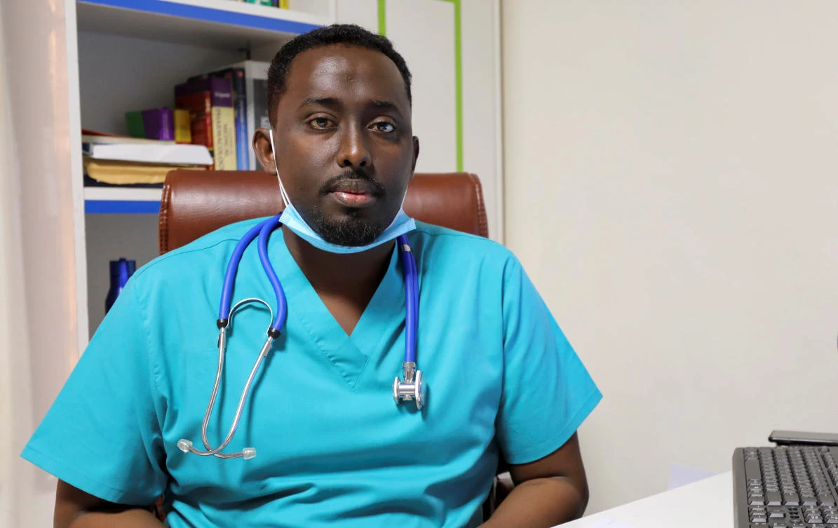 Somali doctor Abdullahi Shekhdoon, the managing director of Medipark Diagnostics lab that runs tests for the coronavirus disease (COVID-19). (Reuters)