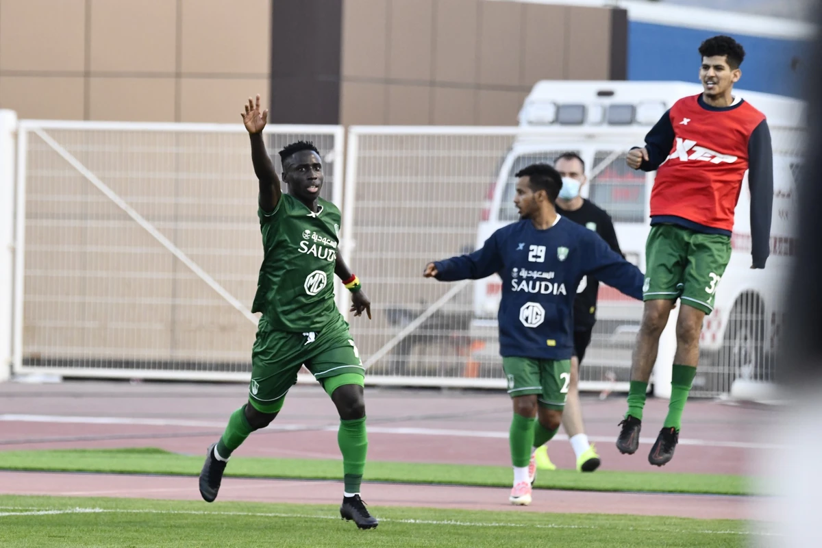 Al-Ahli notched up a remarkable 4-3 away win over promoted Al-Ain at King Saud Sports City Stadium in the fourth round of the 2020-21 Saudi Professional League (SPL) season. (Twitter: @SPL)