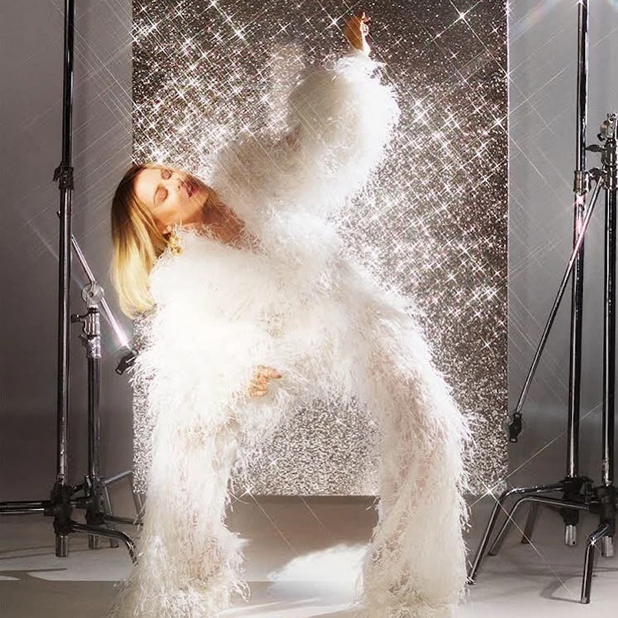 Kylie Minogue celebrates new album wearing Ashi Studio