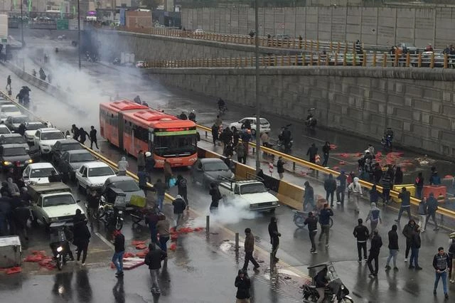 People protest against increased gas price, on a highway in Tehran, Iran November 16, 2019. (Reuters/File Photo)