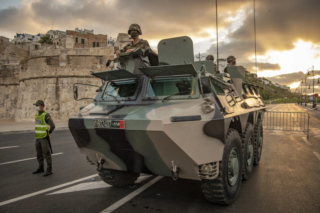 Moroccan soldiers patrol the city of Tangiers on August 11, 2020.m (File/AFP)