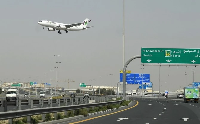 A plane takes off from Dubai on April 10, 2020 during the coronavirus COVID-19 pandemic. (File/AFP)