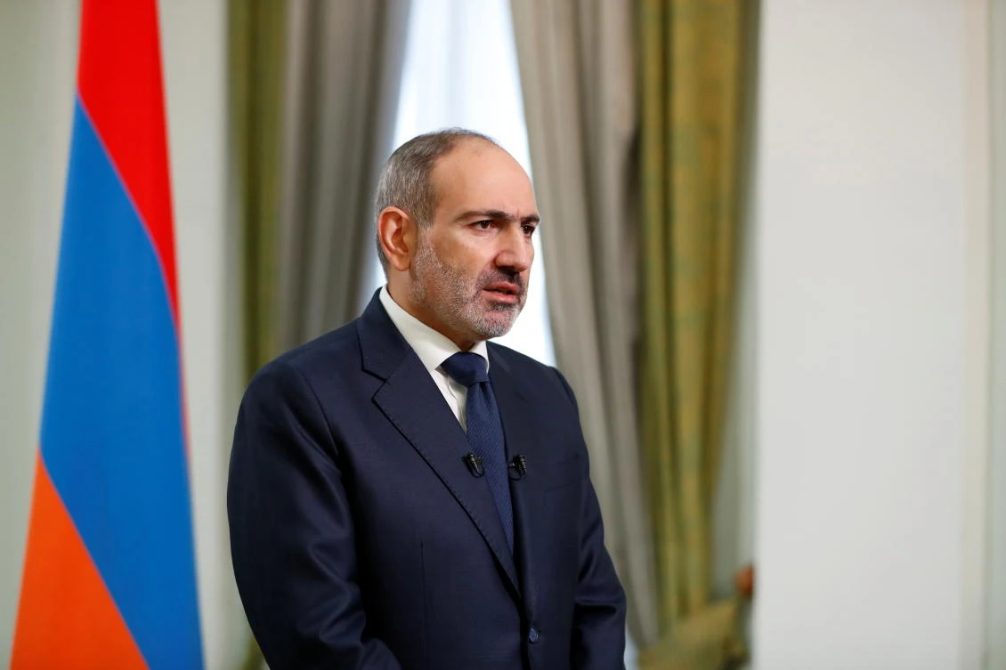 Armenian Prime Minister Nikol Pashinyan speaks during his address to the nation in Yerevan, Armenia November 12, 2020. (Reuters)