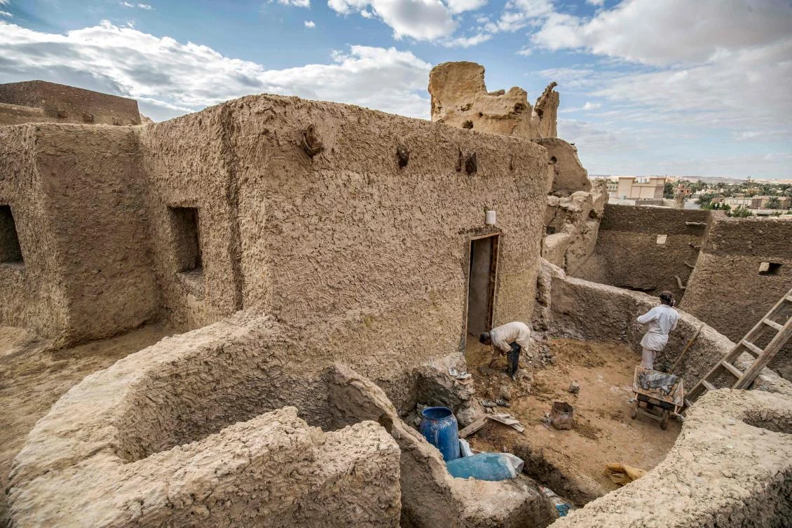 The 13th century edifice, called Shali or “Home” in the Siwi language, was built by Berber populations, using kershef, a mixture of clay, salt and rock which acts as a natural insulator in an area where the summer heat can be scorching. (AFP)