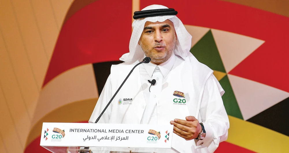 Addressing a media briefing in Riyadh on Thursday, Dr. Abdullah bin Sharaf Al-Ghamdi, president of the Saudi Data and Artificial Intelligence Authority, said Saudi Arabia will be a global artificial intelligence leader by 2030. (AN photo by Basheer Saleh)
