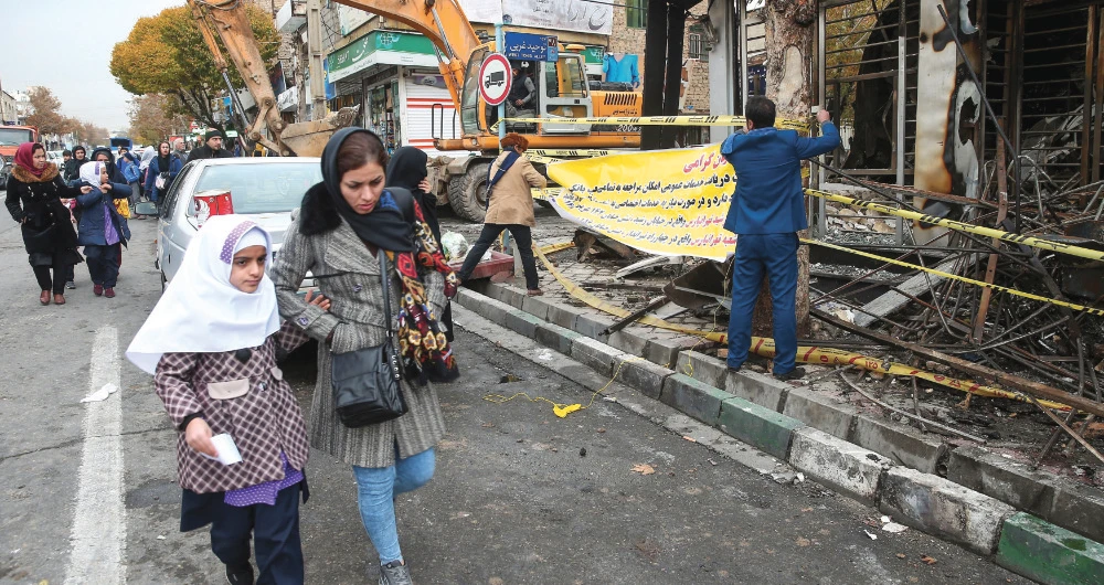 A burned bank in Tehran in the aftermath of protests over increased fuel prices. (Reuters)