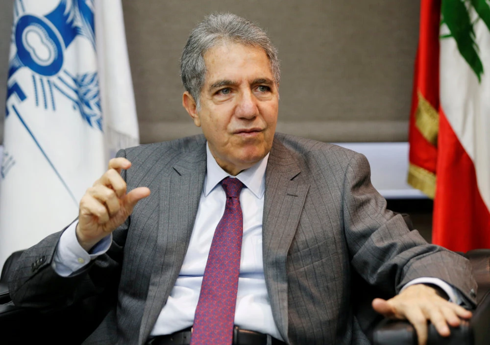 Lebanon's Finance Minister Ghazi Wazni gestures as he speaks during an interview with Reuters in Beirut on March 12, 2020. REUTERS/Mohamed Azakir/File Photo